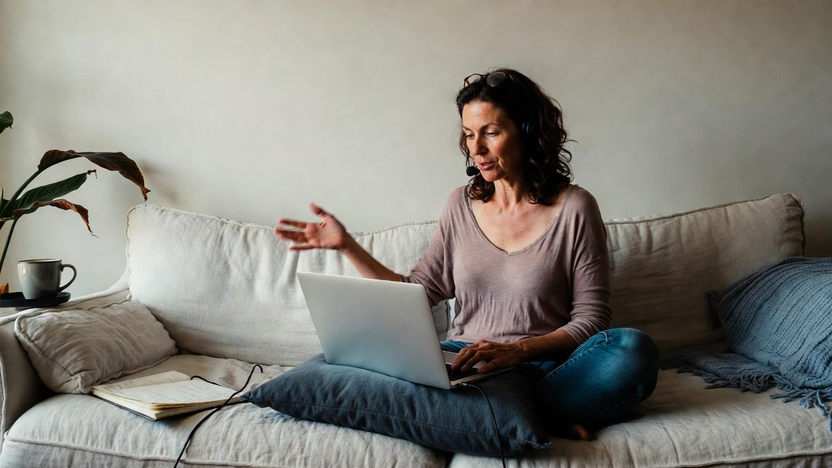 A telehealth visit at home